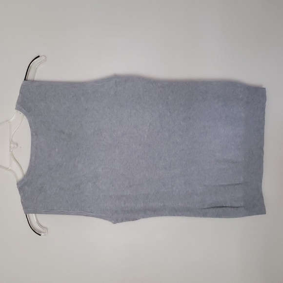 WHBM gray cozy v neck sweater vest with gold studded detail at neck, women's med - Picture 7 of 7